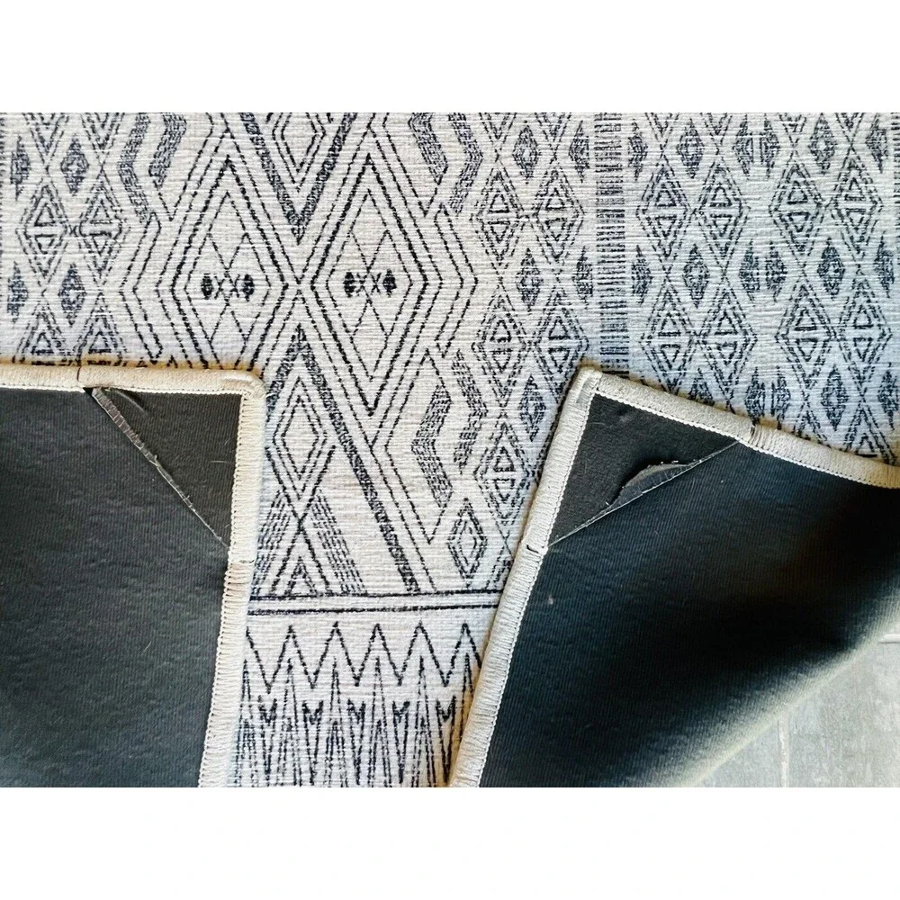 RUGGABLE Washable Runner 7' x 2.5' & Classic Rug Pad Pet Child Friendly Herdanza